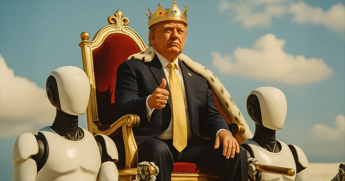 Donald Trump wird von KI getragen